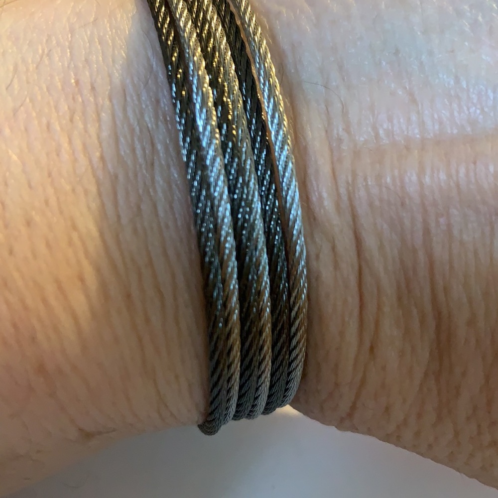 Beautiful Cable Wire Multi Strand Cuff Bracelet - image 4